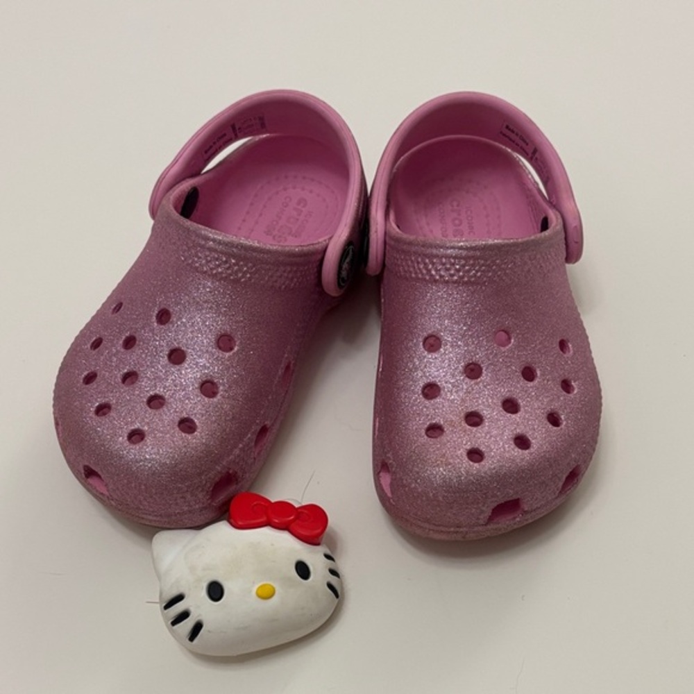 CROCS Glittery Pink Kids Sandals